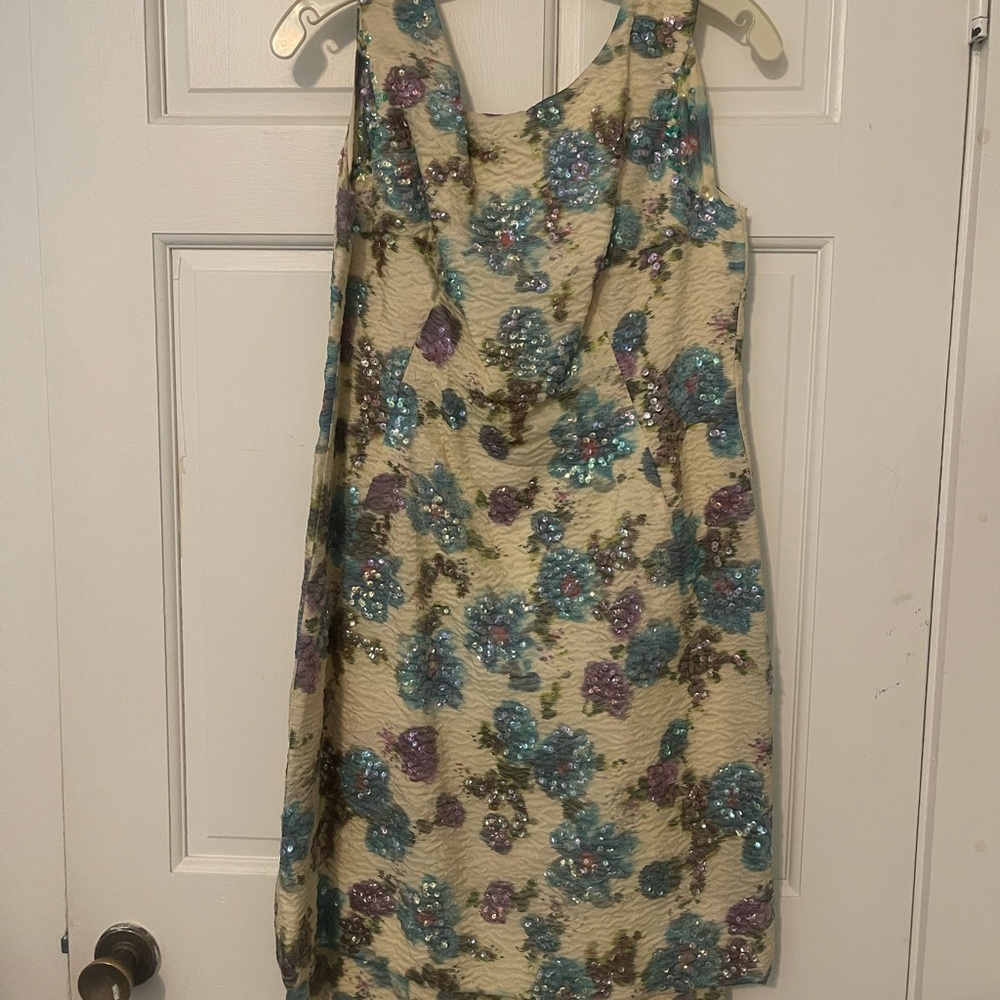 Vintage Floral Sequin Dress